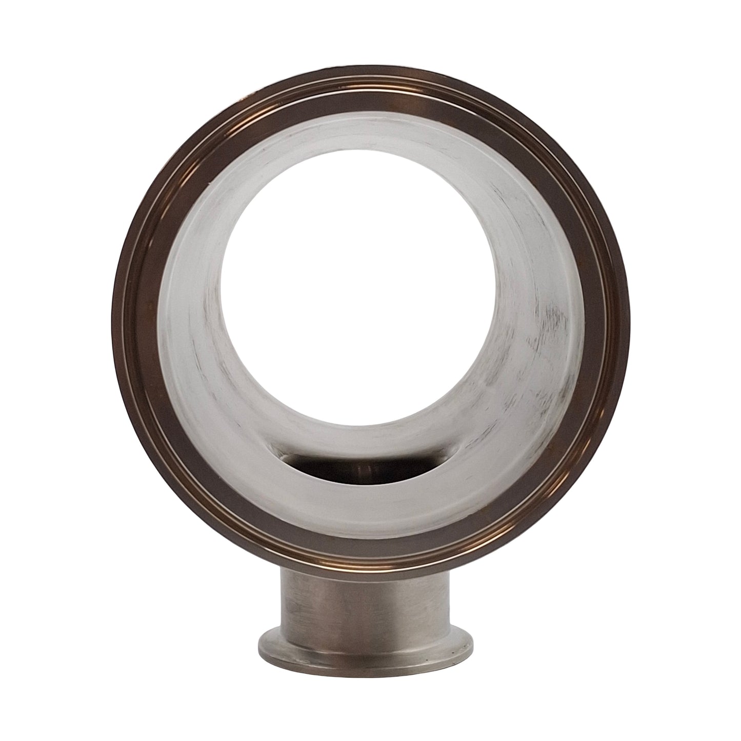 Used Stainless Steel 316L 3-Way Tee Sanitary Pipe Fitting, 4in to 2in Tri-Clamp