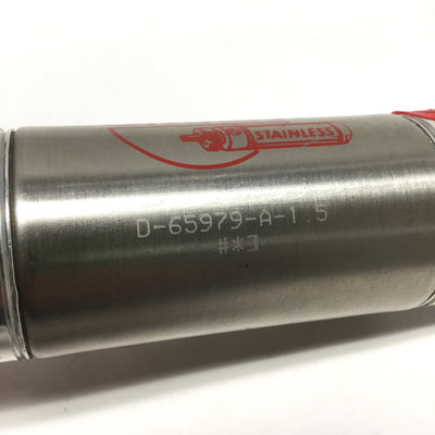 New – Open box Bimba D-65979-A-1.5 Pneumatic Cylinder Ø1-1/2" Bore, 1-1/2" Stroke, G1/8" Ports