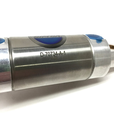New – Open box Bimba D-70734-A-1 Pneumatic Cylinder Ø1-1/2" Bore, 1" Stroke, G1/8" Ports