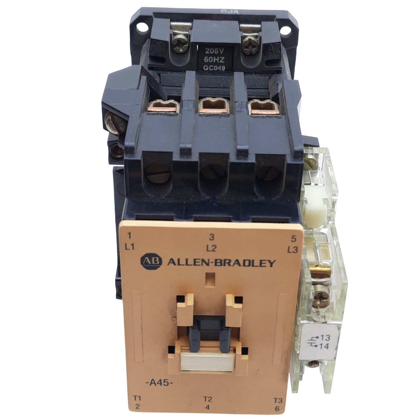 New Allen Bradley 100-A45NH3 Ser C IEC Contactor, 45A 600 VAC Max., 208VAC Coil