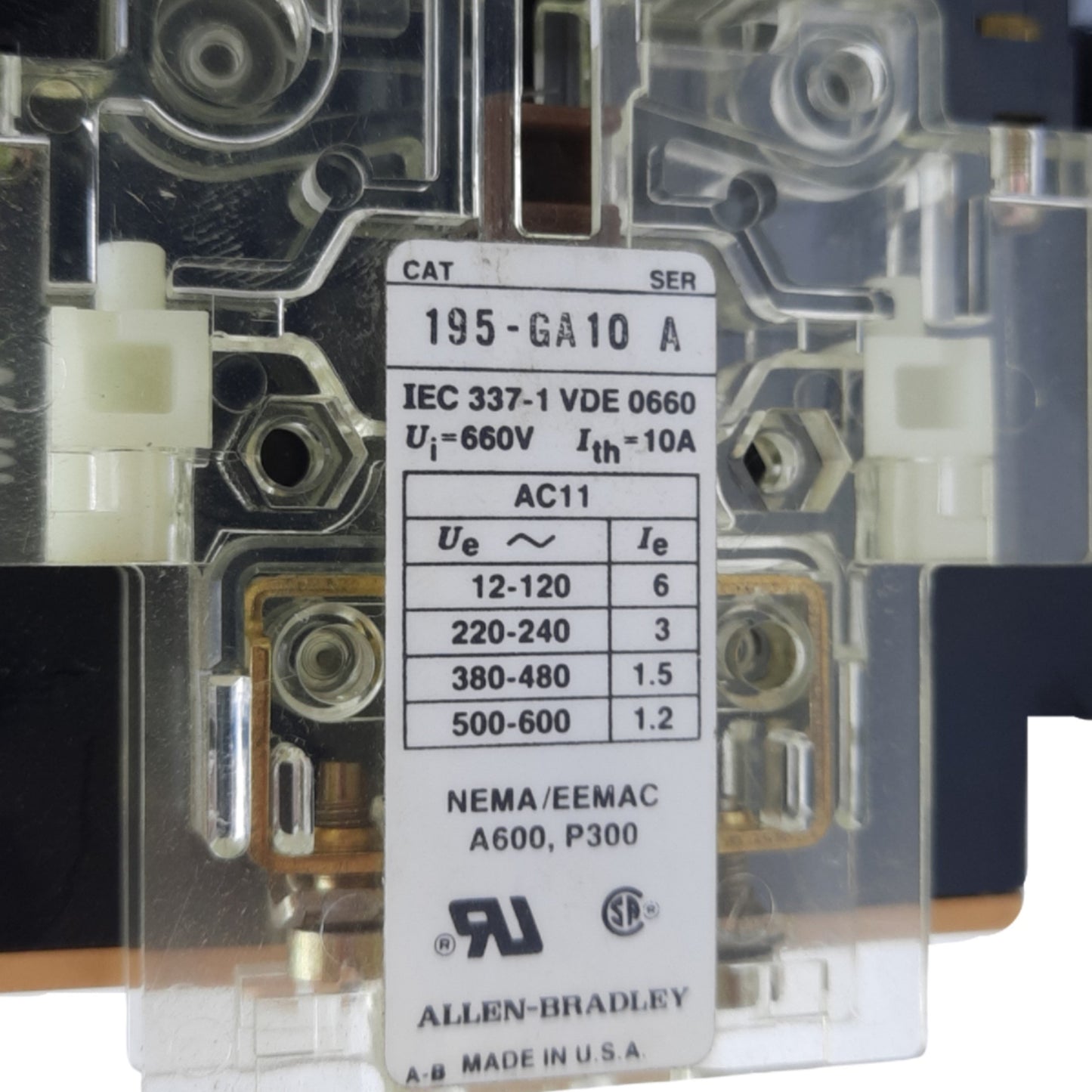 New Allen Bradley 100-A45NH3 Ser C IEC Contactor, 45A 600 VAC Max., 208VAC Coil