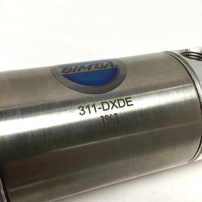 New – Open box Bimba 311-DXDE Double-Rod End Pneumatic Cylinder Ø2" Bore, 1" Stroke, 1/4" NPT