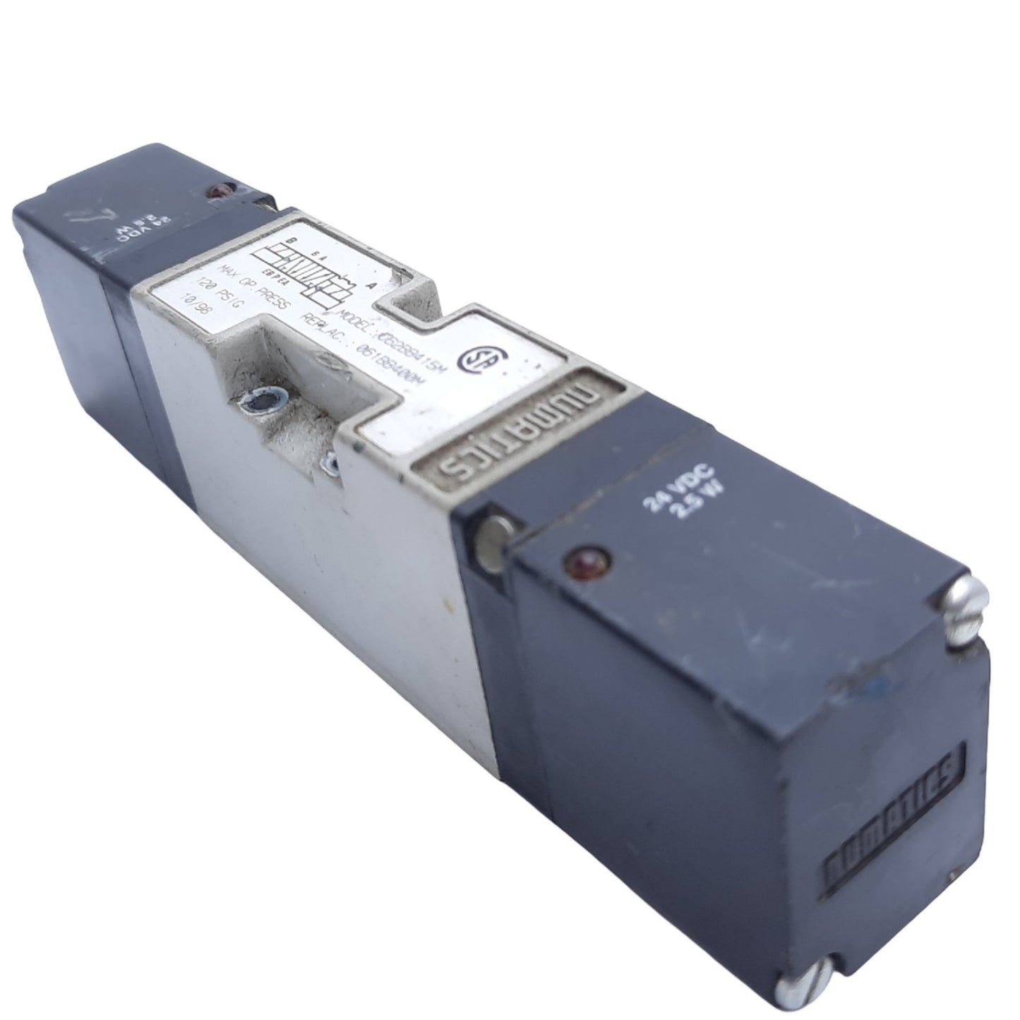 Used ASCO Numatics 062BB415M Solenoid Valve, 120 PSIG, 2.5 Watts, 24 VDC Coil