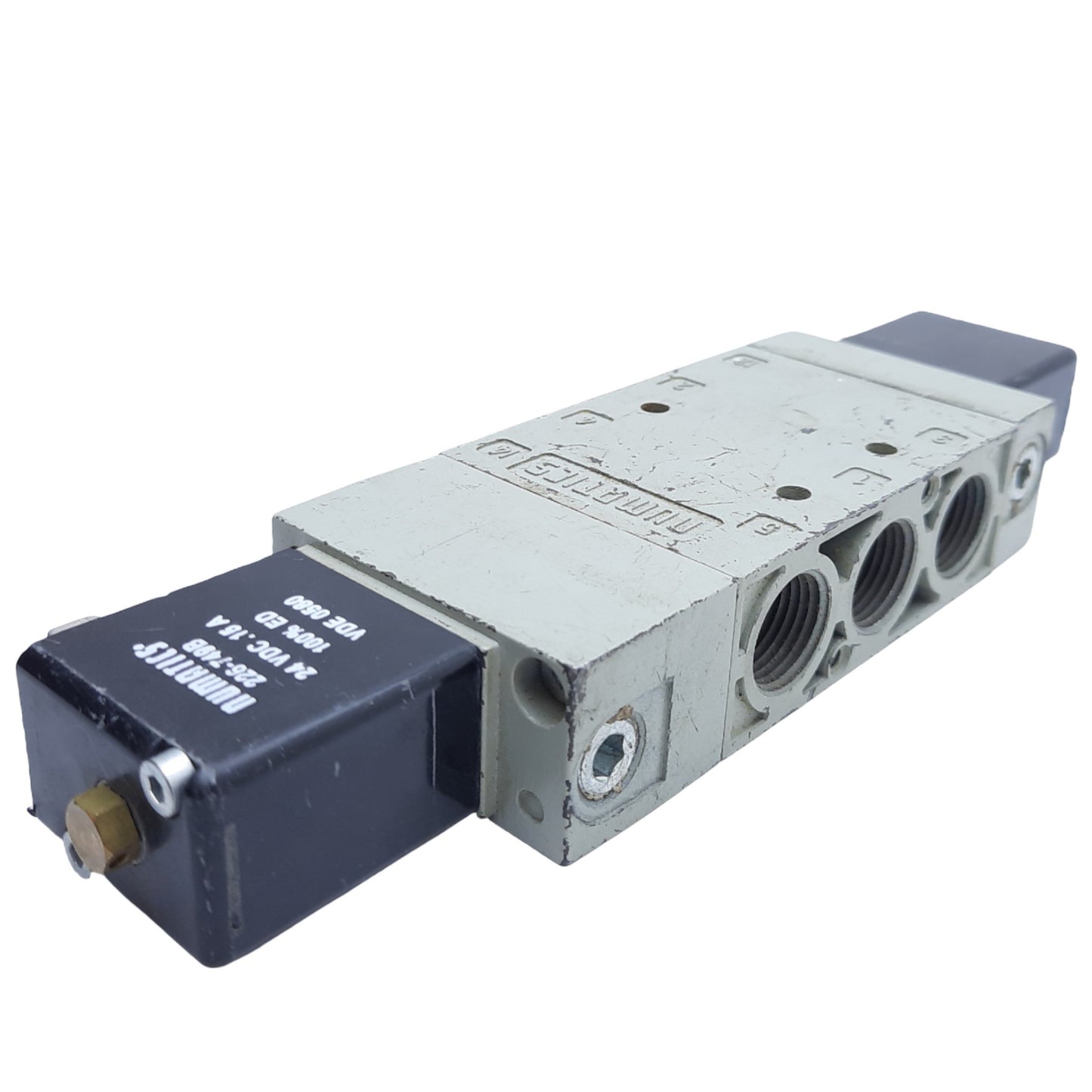 Used ASCO Numatics L23BB452B Solenoid Valve, 14.5-145 PSIG, .15 Amps 24VDC Coil