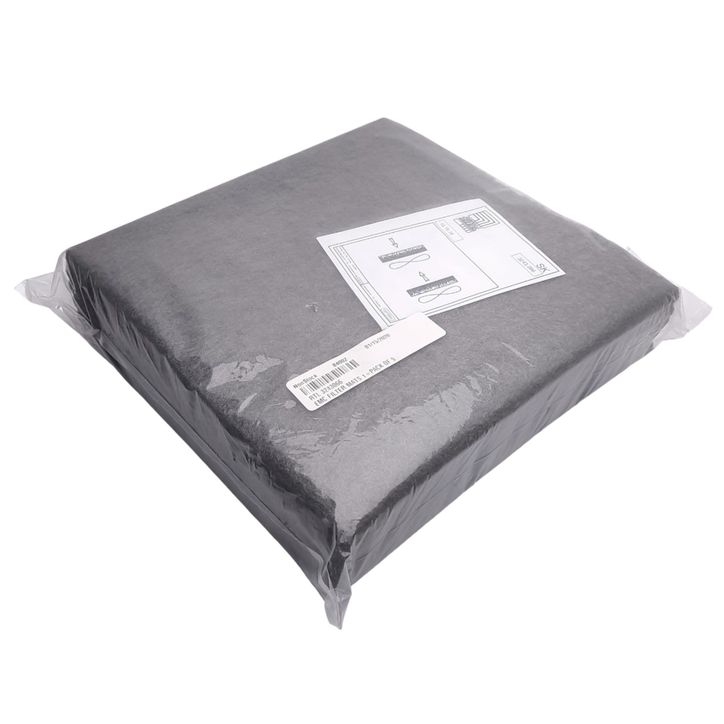 New Lot of 5 Rittal SK 3243.066 EMC Chopped Fibre Filter Mat, 11.6x11.6x0.67in, 10µm
