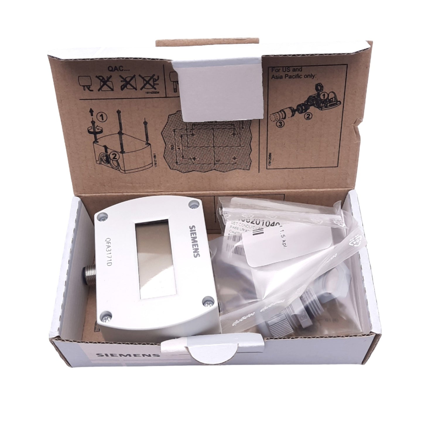 New Siemens QFA3171D Room Humidity/Temp Sensor, 0-100%r.h., 13.5-35VDC, 4-20mA Out