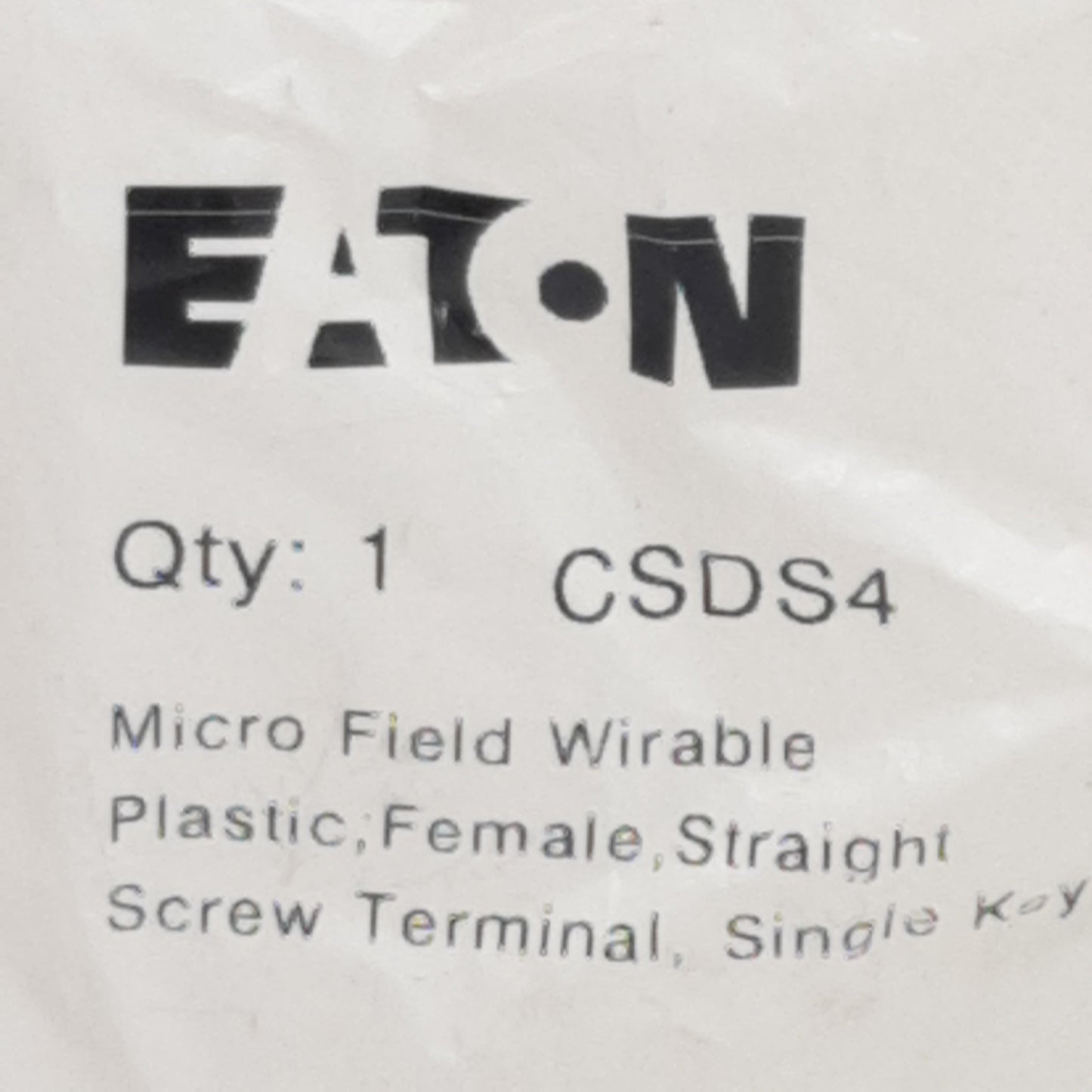 New Eaton CSDS4 Connector, 4-Pin M12 Micro Straight Female, 13A 600VAC, 18-24AWG