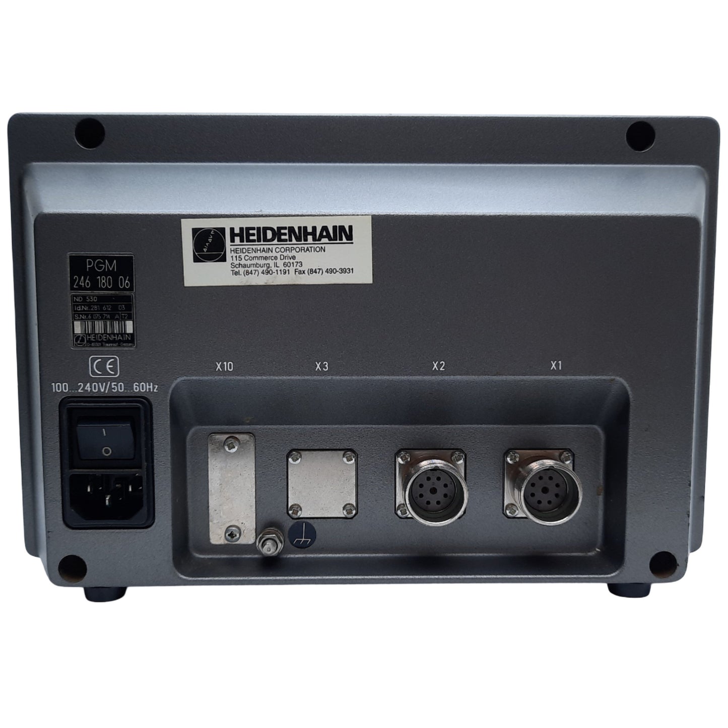 Used Heidenhain ND-530 281 612 03 Digital Read Out in Lathes, 100 to 240 VAC, 60Hz