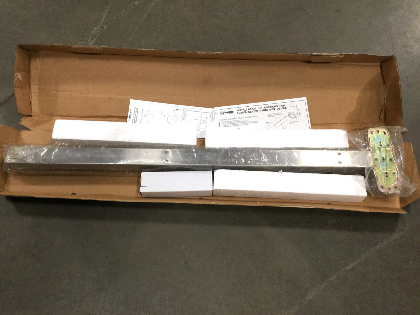 New – Open box TownSteel ED5500-48-US32D Industrial Door Panic Rim Exit Device, 48", Satin SS