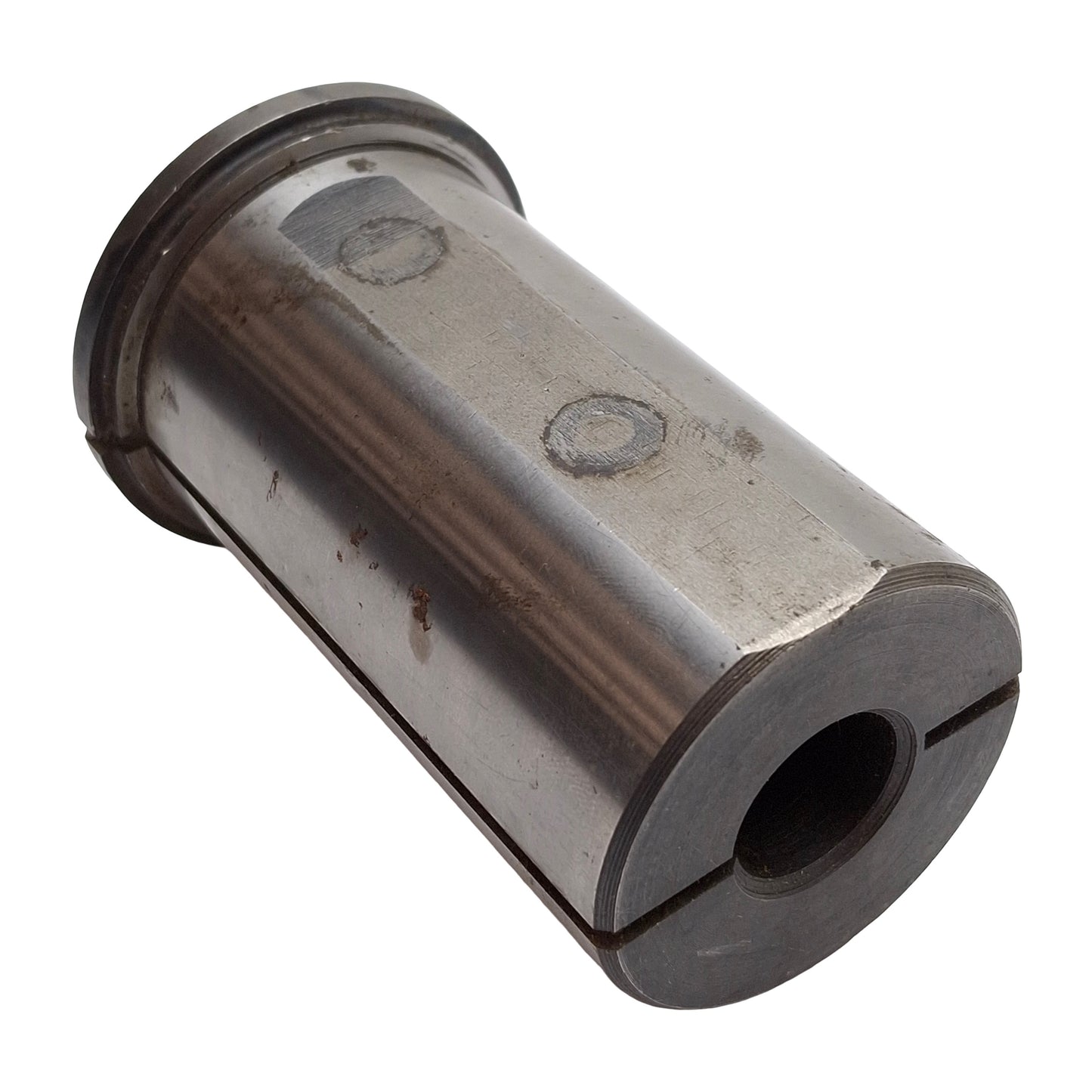 Used CNC Chuck Collet Reducer Sleeve, Steel, ø5/8in ID x ø2in OD, 3.8in Long