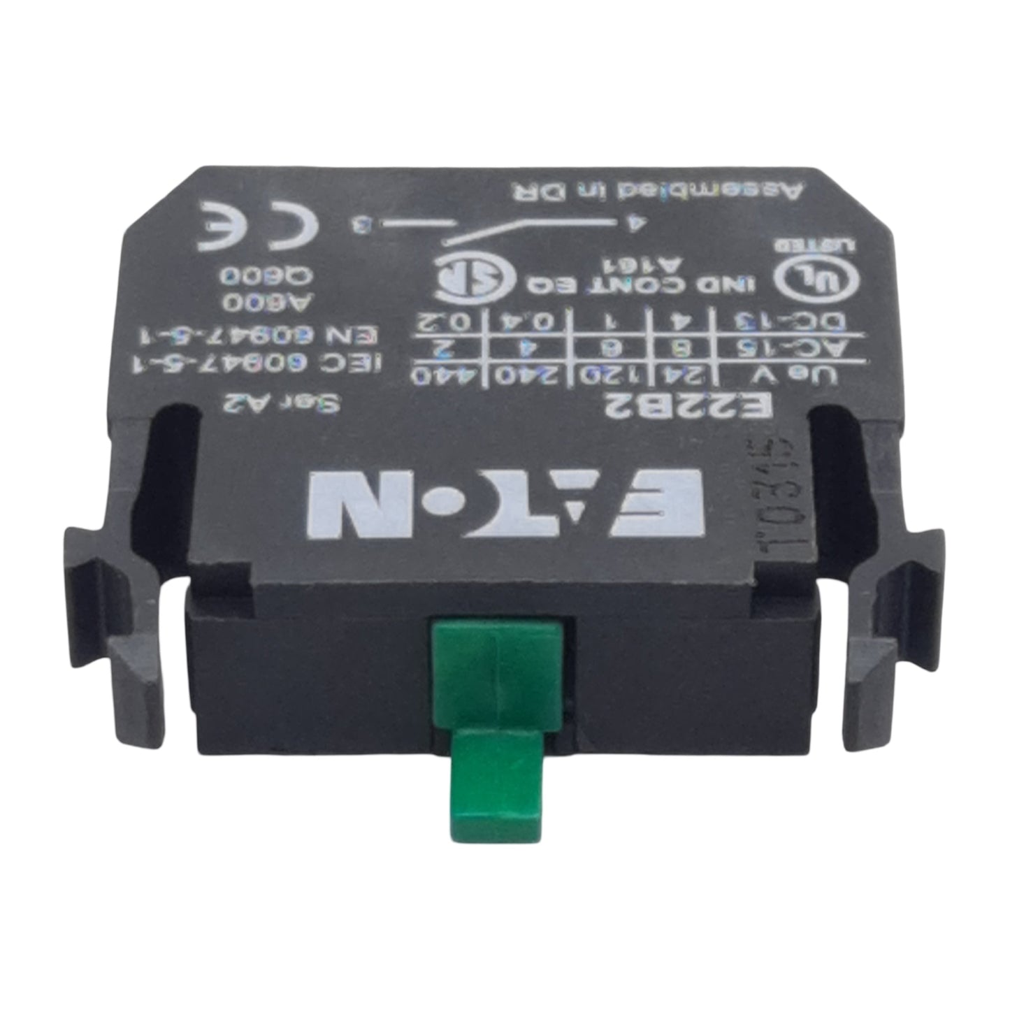 New Eaton E22B2 Pushbutton Contact Block, 1N.O., 6A 11/120VAC, 22.5mm
