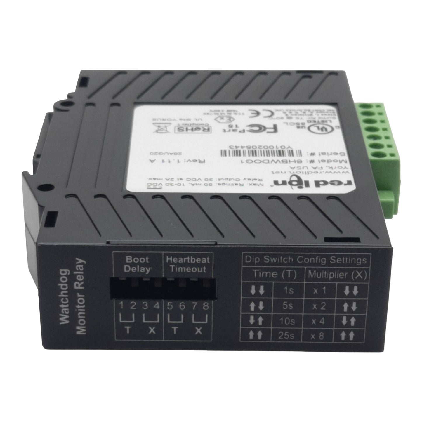 New Red Lion 6HBWDOG1 Watchdog Relay, 10-30VDC Heartbeat In, SPDT, 2A 30VDC Out