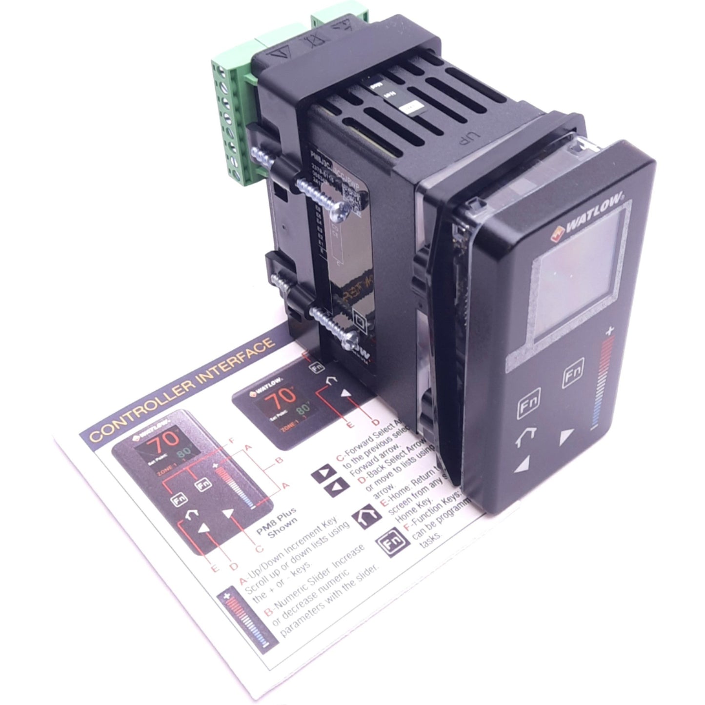 New Watlow PM8J3CJ-3CCJPWP PM Plus PID Controller w/ LCD Display, 24V, 1/8 DIN Panel