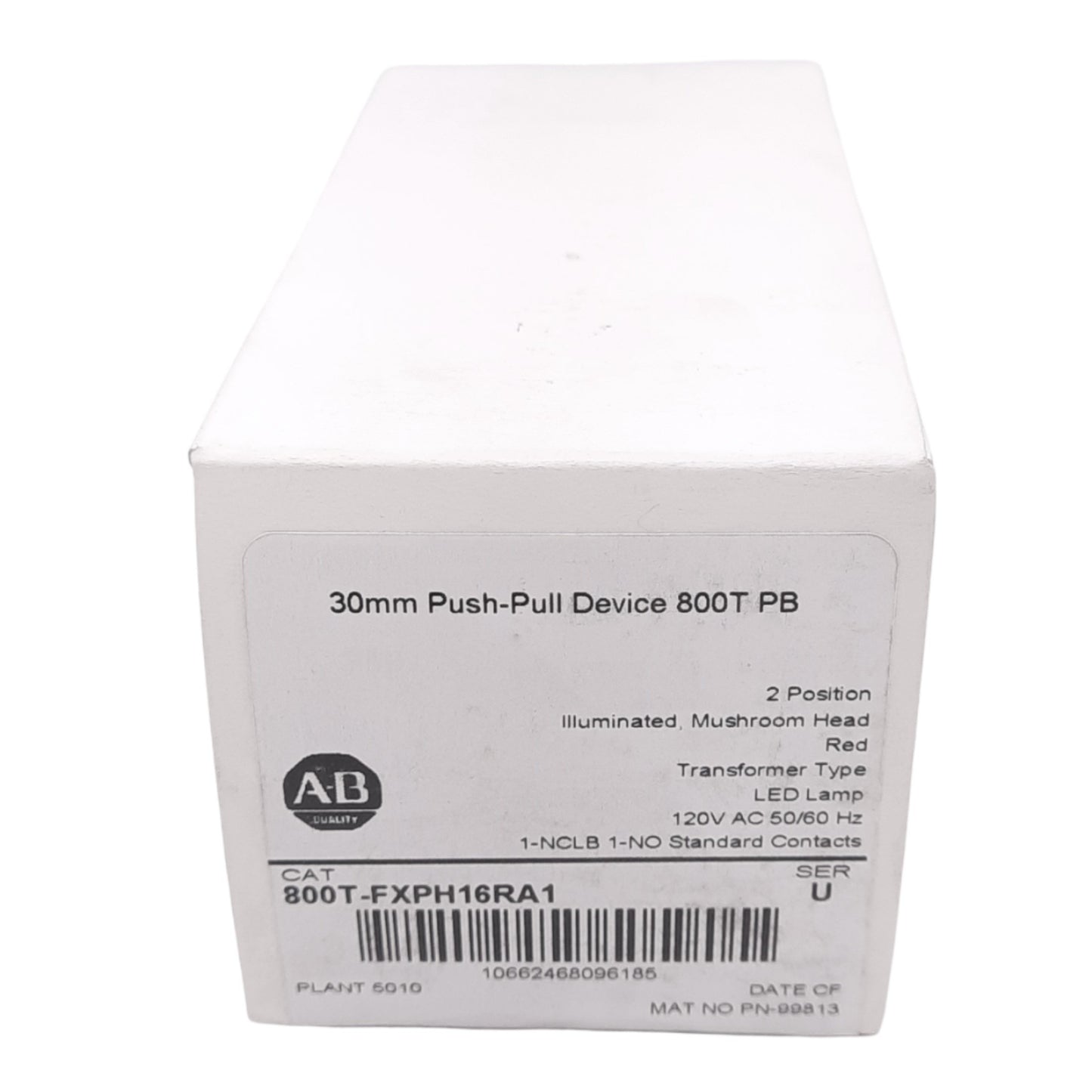 New Allen Bradley 800T-FXPH16RA1 Push/Pull E-Stop Button, ø30mm, 1NO+1NCLB, 600V 10A