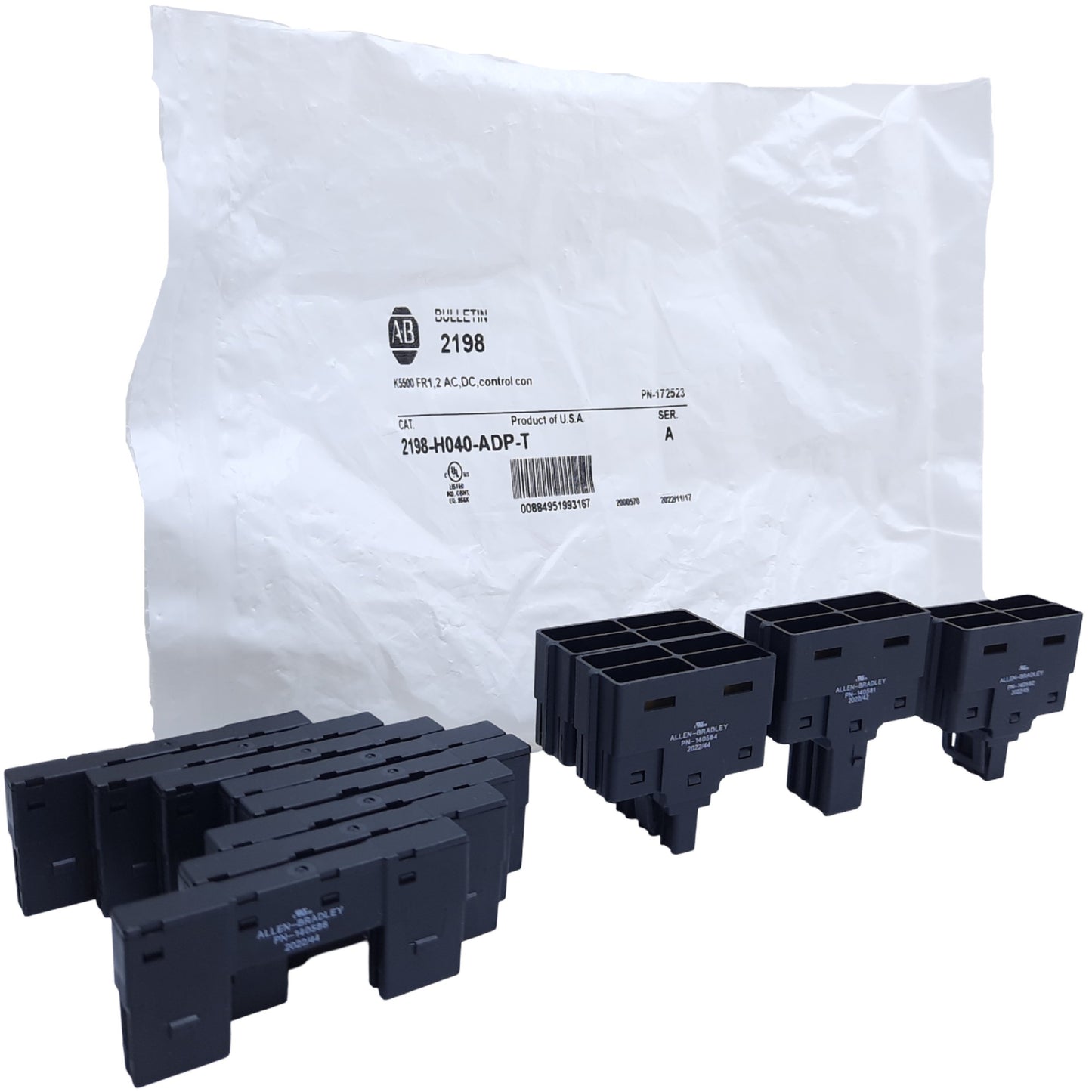 New Allen Bradley 2198-H040-ADP-T Kinetix 5500 Bushbar Connector Kit, 24VDC