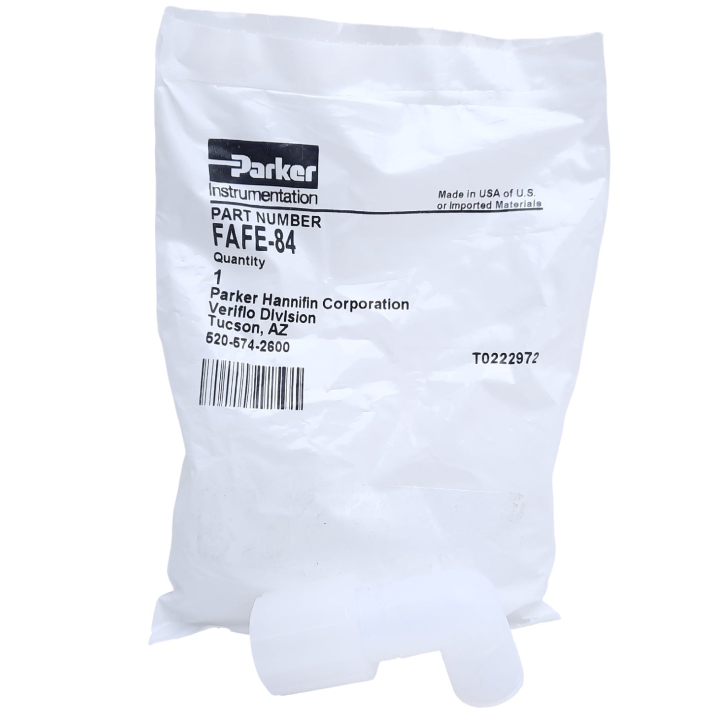 New Parker FAFE-84 PFA Fitting Flare Adapter Female Elbow, 1/2" Tube, 1/4" FNPT