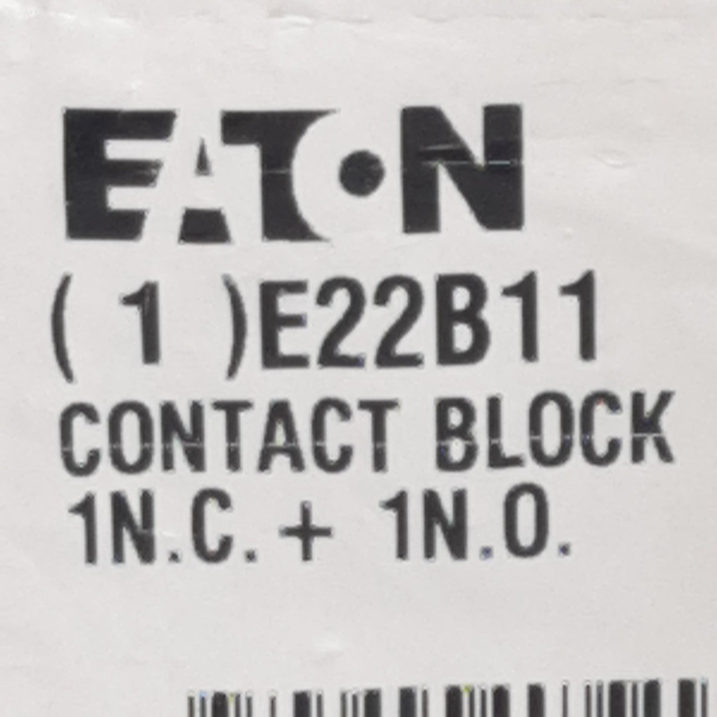 New Eaton E22B11 Pushbutton Contact Block, 1N.O. + 1N.C., 10A 690VAC, 22.5mm