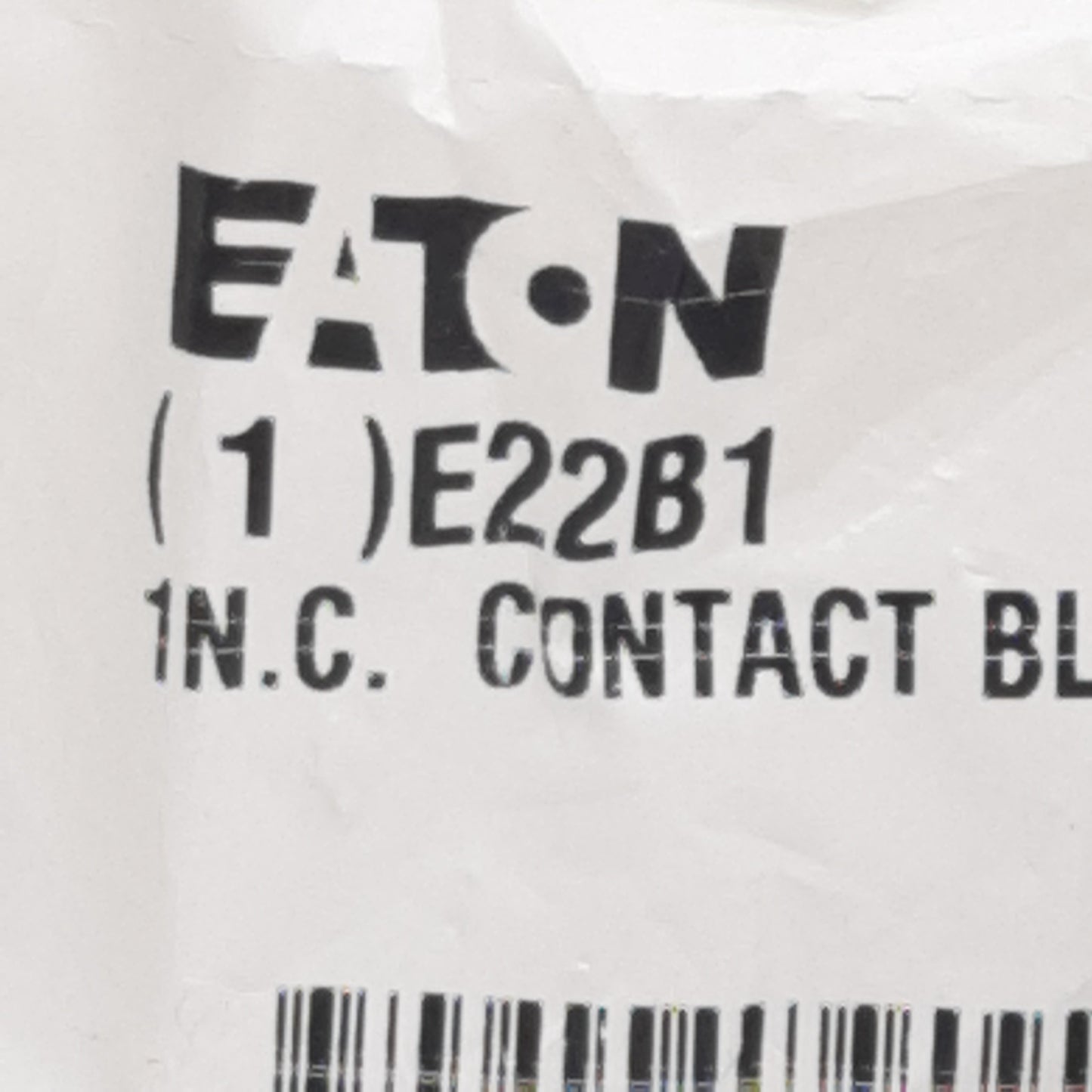 New Eaton E22B1 Pushbutton Contact Block, SPST 1N.C., 6A 110/120VAC, 22.5mm