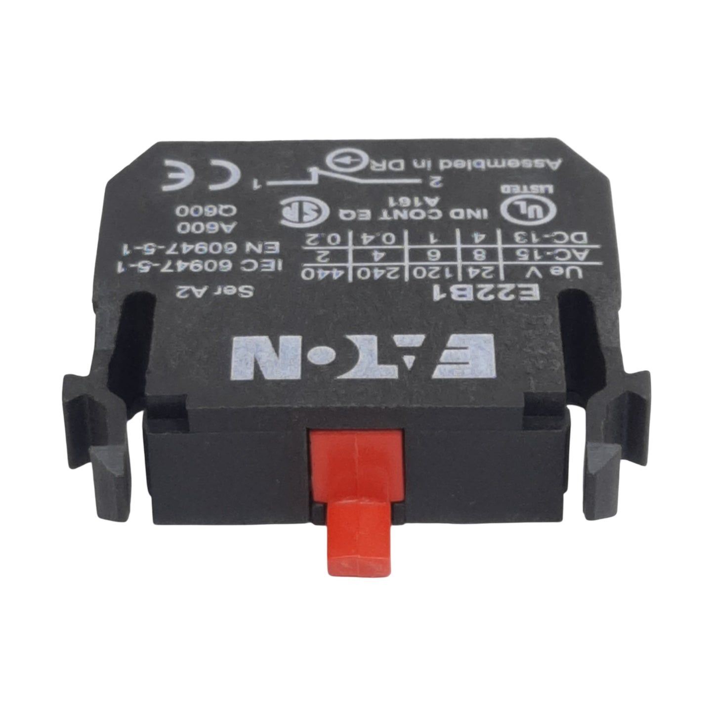 New Eaton E22B1 Pushbutton Contact Block, SPST 1N.C., 6A 110/120VAC, 22.5mm
