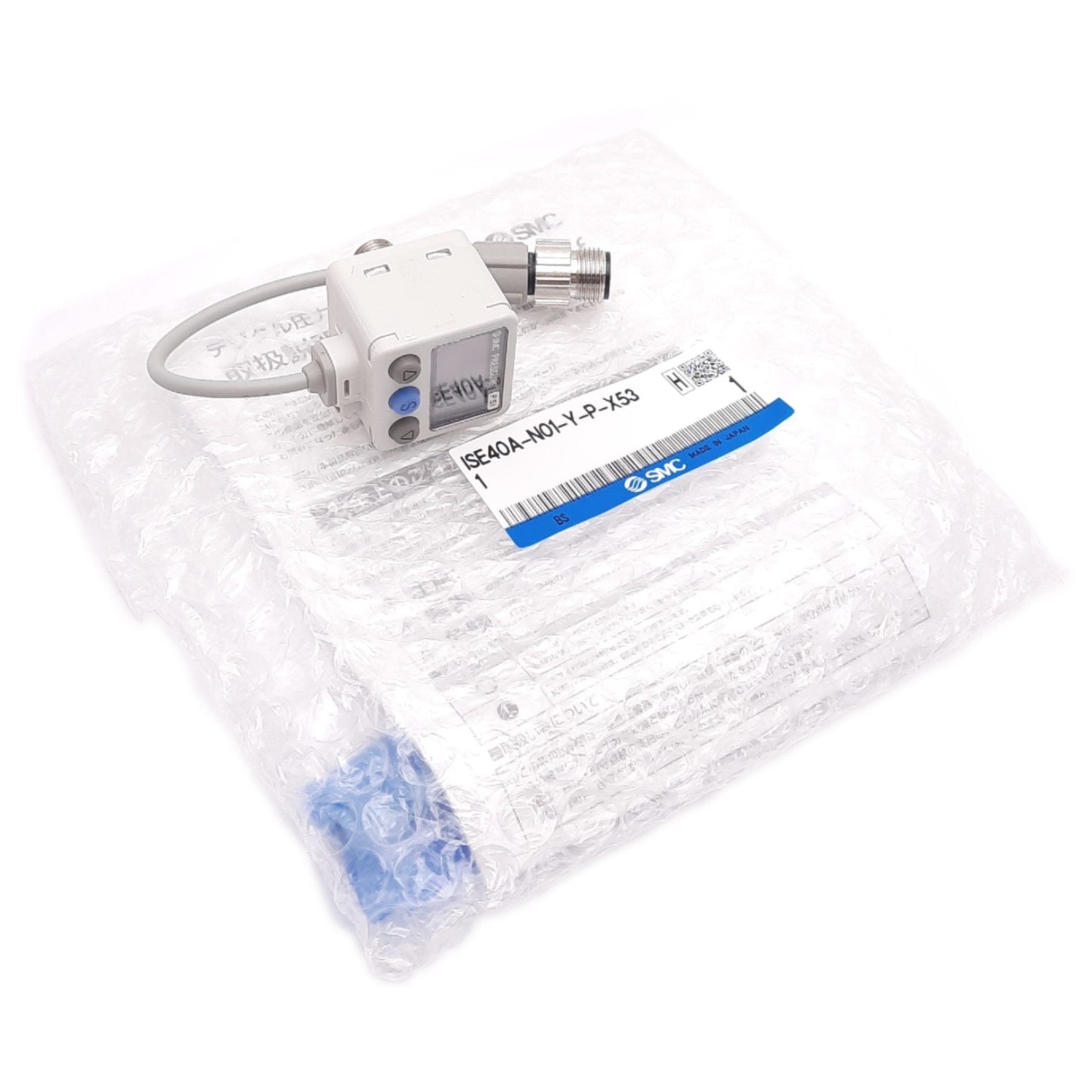 New SMC ISE40A-N01-Y-P-X531 Digital Pressure Switch, 145psi, PNP 80mA Out, 12-24VDC