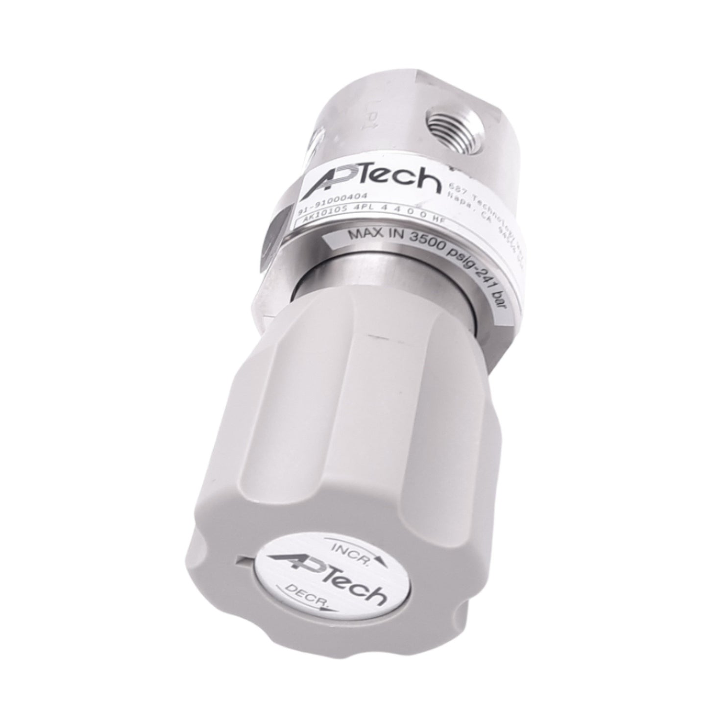 Used APTech AK1010S 4PL 4400HF Pressure Regulator, 1/4 NPT, 0.15Cv, 3500psi Max