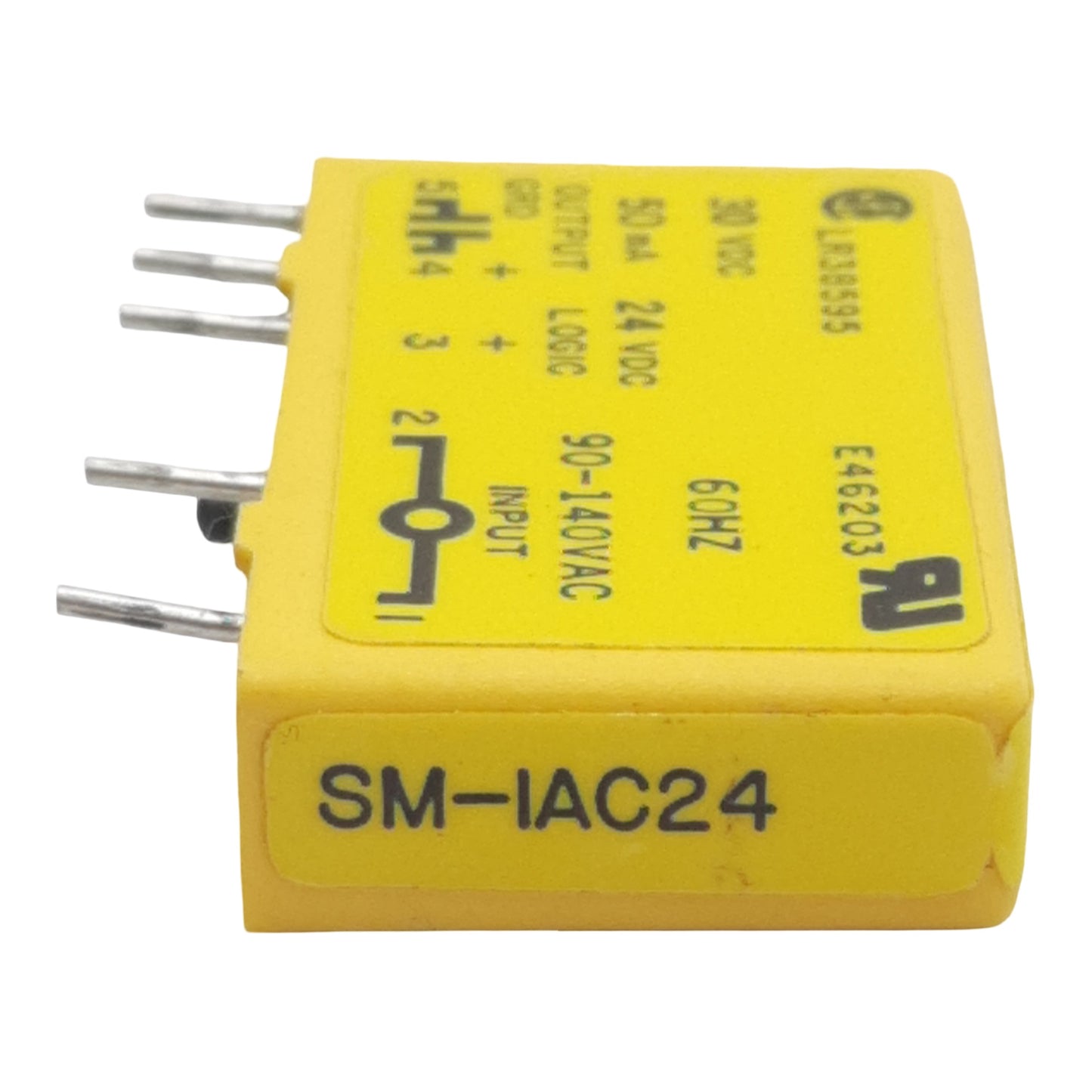 Used Gordos SM-IAC24 Solid-State Relay, 90-140VAC In, 50mA 30VDC Out, 5-Pin