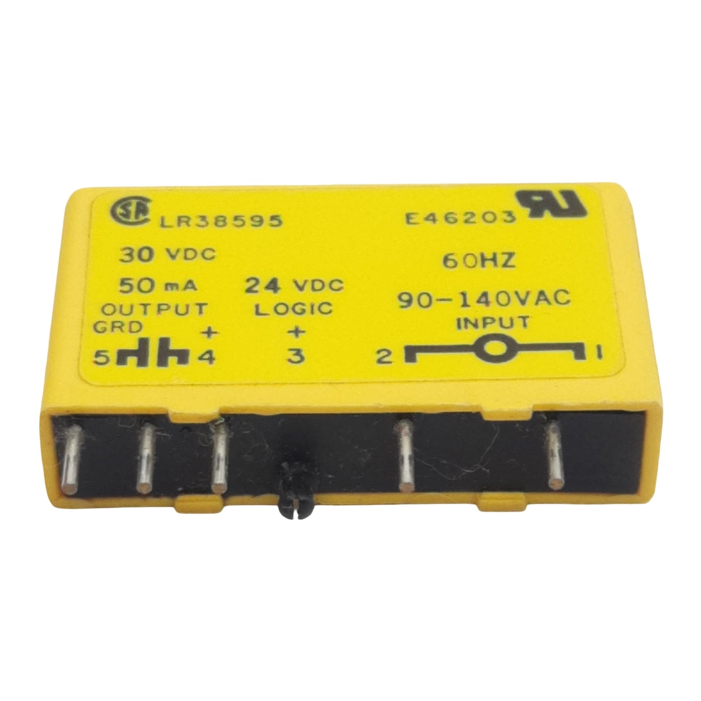 Used Gordos SM-IAC24 Solid-State Relay, 90-140VAC In, 50mA 30VDC Out, 5-Pin