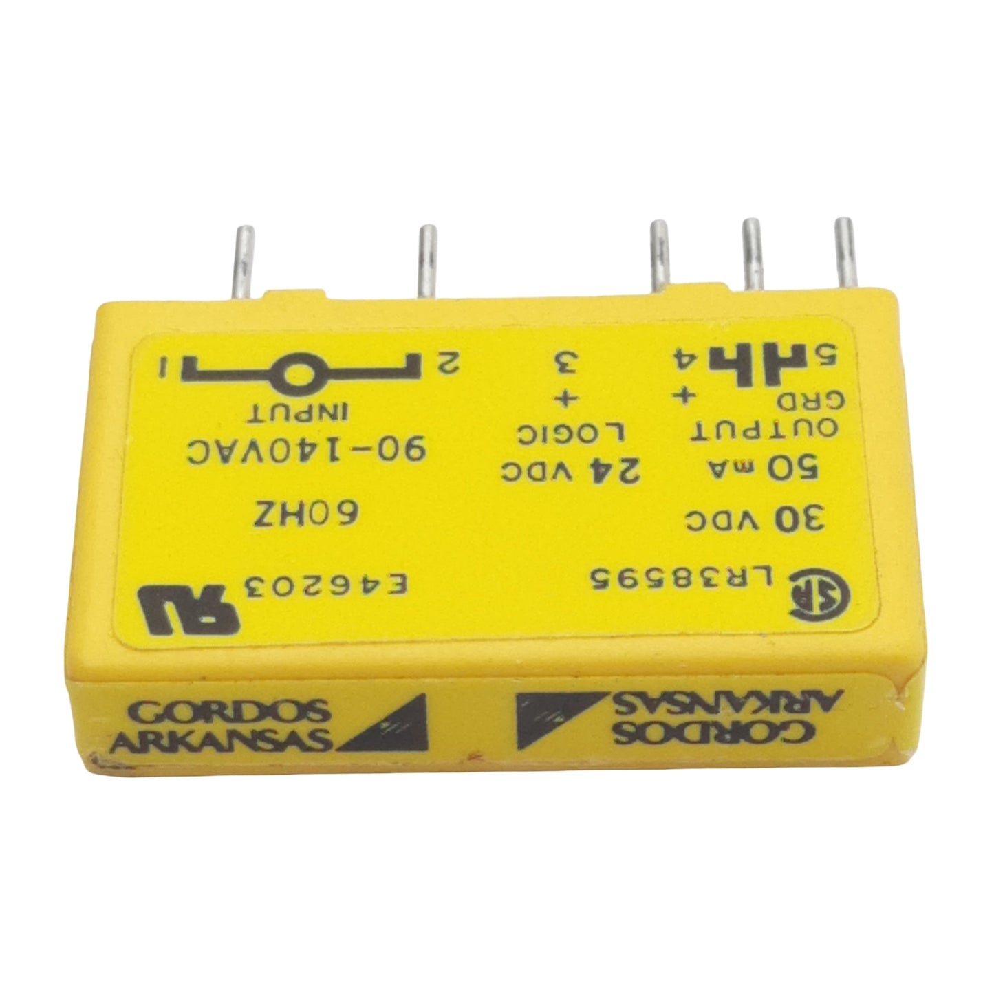 Used Gordos SM-IAC24 Solid-State Relay, 90-140VAC In, 50mA 30VDC Out, 5-Pin