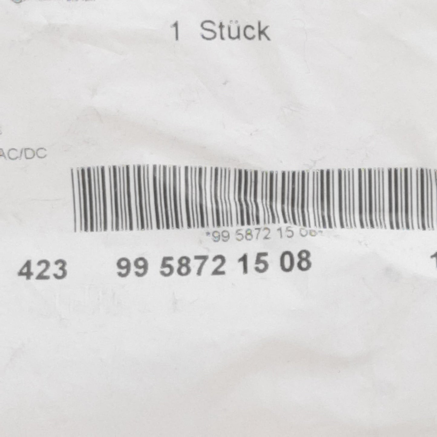 New Binder 99 5872 15 08 Connector, 8-Pin M16 Female x ø10mm Outlet, 5A 60VAC/VDC
