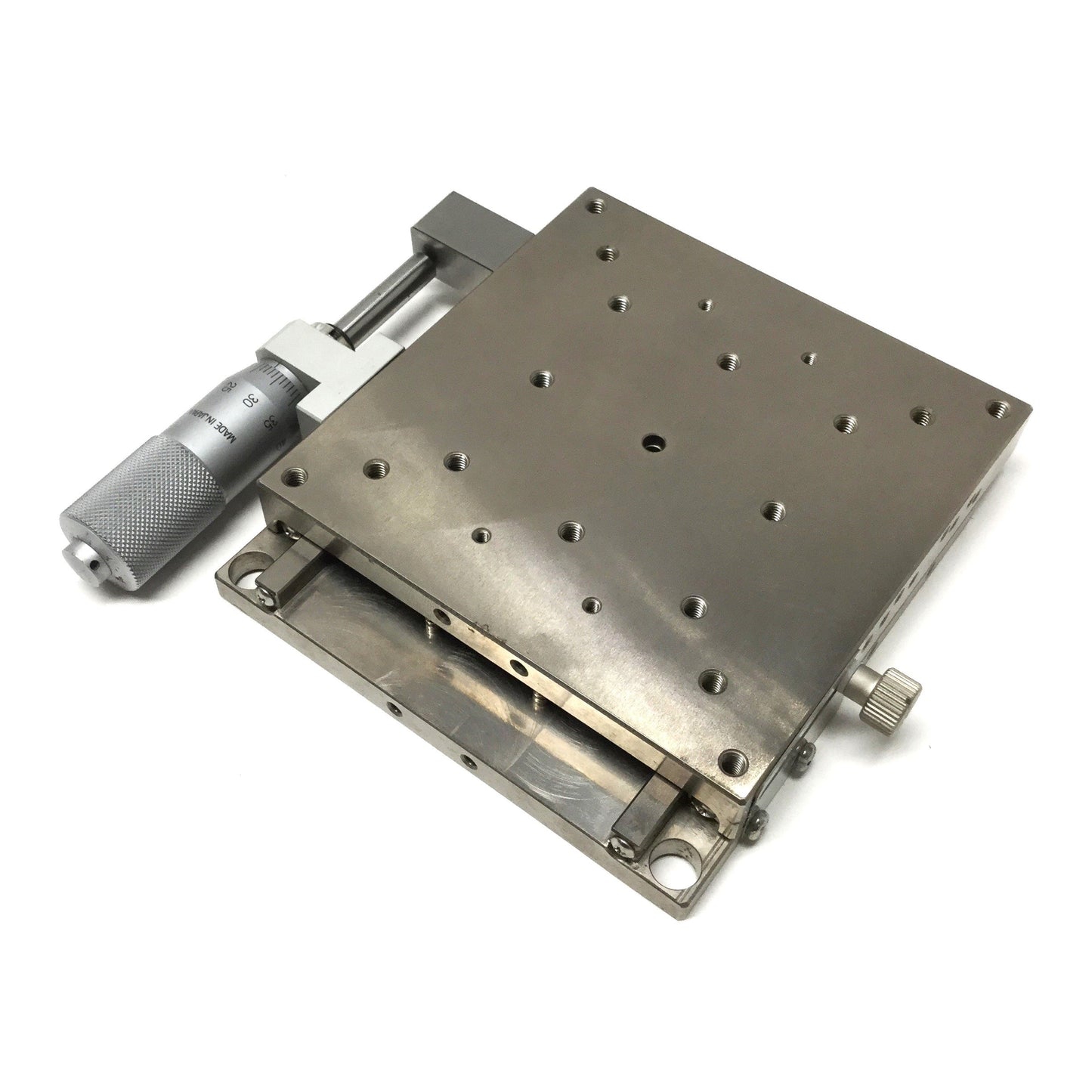 Used Misumi XSG100 Stainless Steel X-Axis Linear Ball Guide Micrometer Stage ±12.5mm