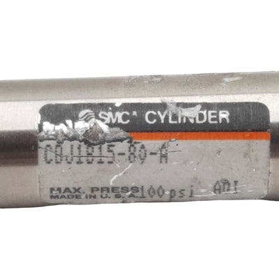 Used SMC CDJ1B15-80-A Pneumatic Cylinder, ø15mm Bore, 80mm Stroke, M5, 100psi Max