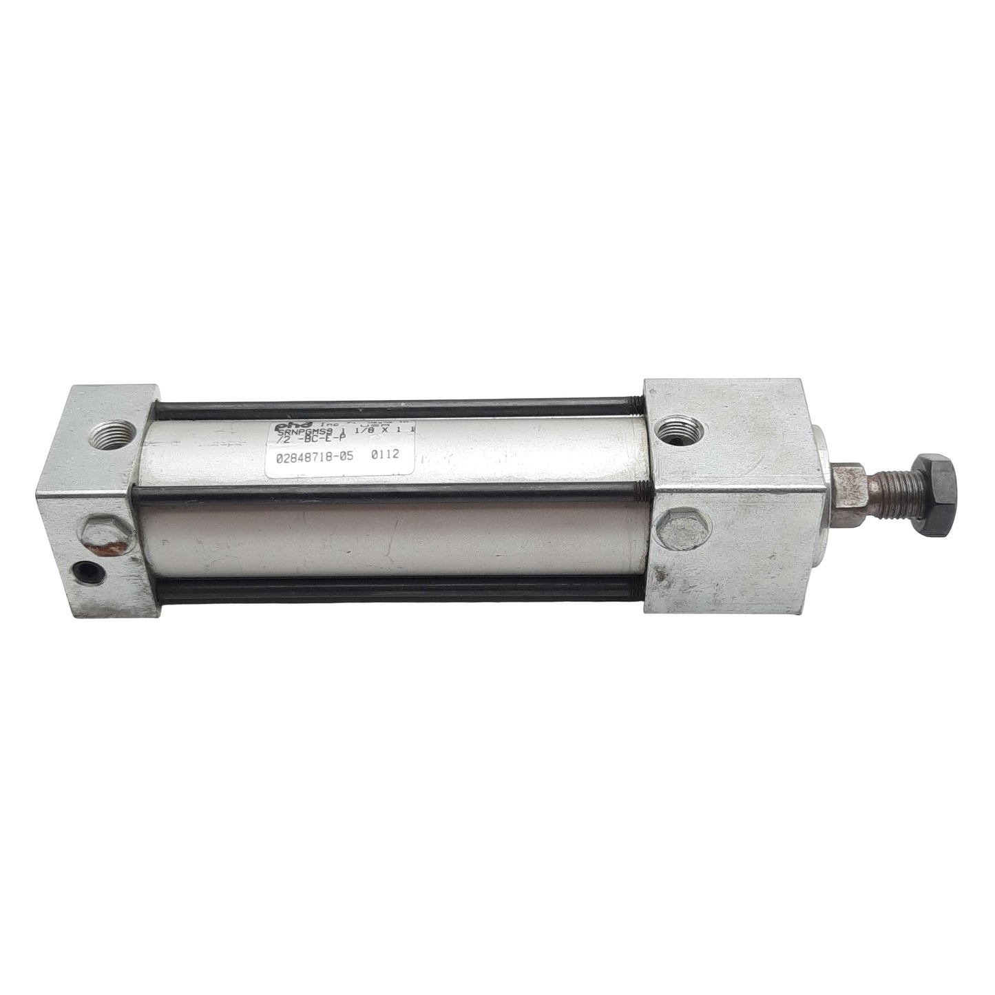 Used PHD SRNPGMS9 Pneumatic Cylinder ø1-1/8in Bore, 1-1/2in Stroke, 1/8in NPT, 150psi