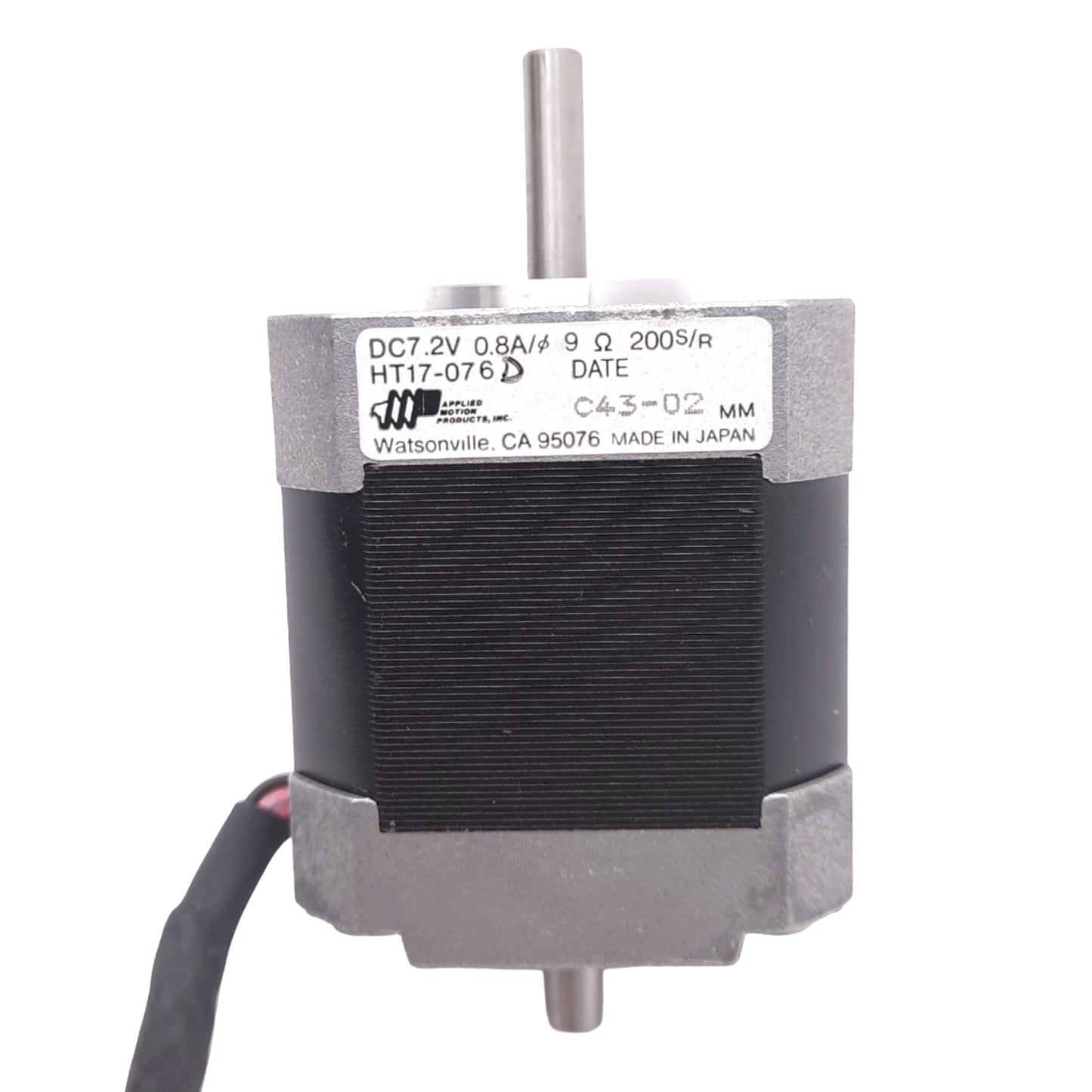 Used Applied Motion HT17-076 Stepper Motor, 2-Phase, 7.2VDC 0.8A, 1.8°, ø5mm Shaft