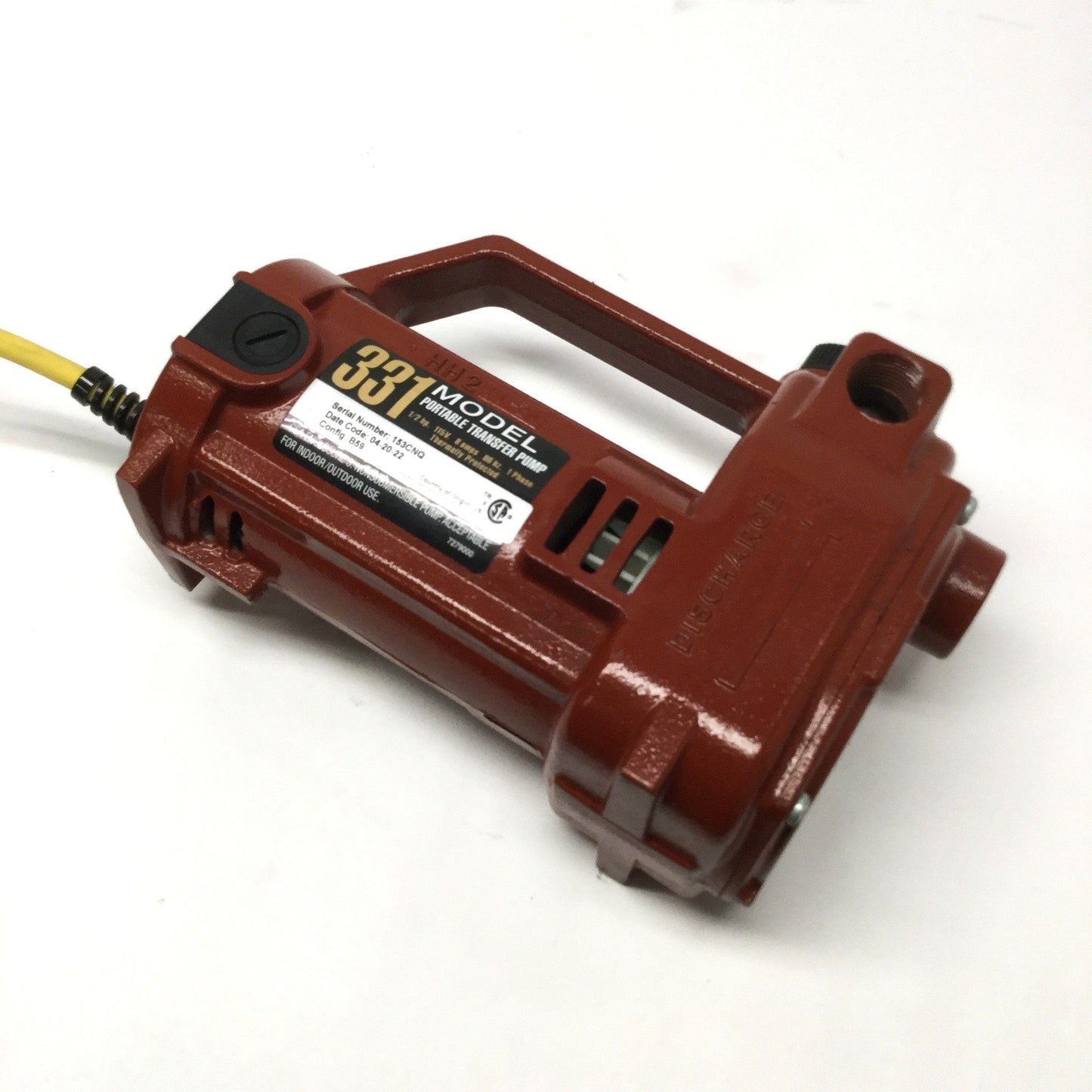 Used Liberty Model 331 Heavy Duty Portable Transfer Pump 3/4", 24GPM, 1/2HP, 115VAC