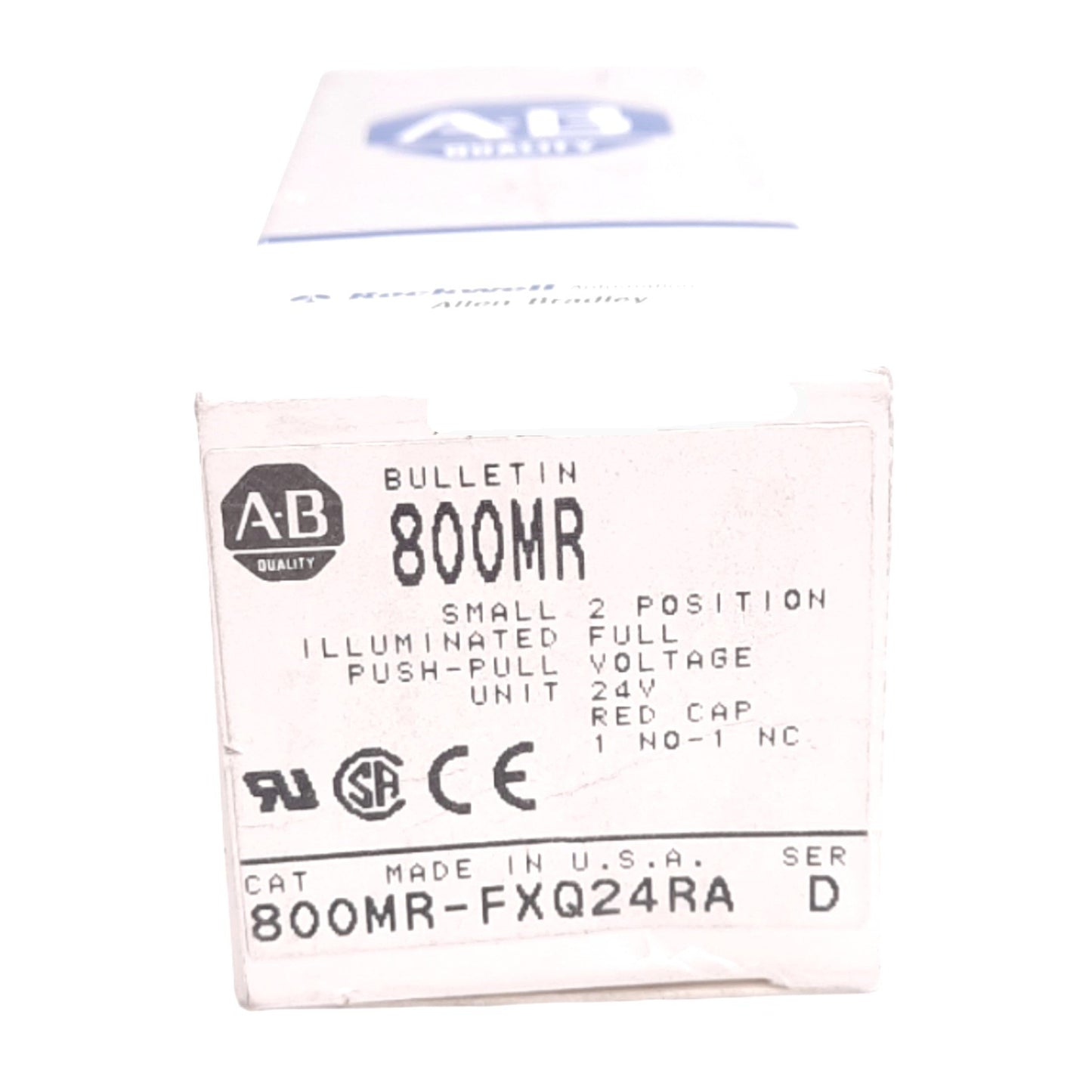 New Allen Bradley 800MR-FXQ24RA Illuminated Push/Pull E-Stop Button, ø22mm, 1NO 1NC
