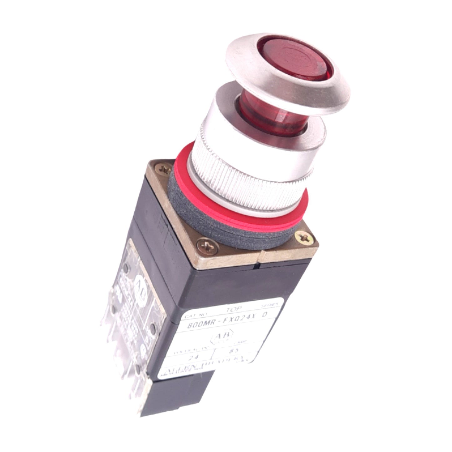 New Allen Bradley 800MR-FXQ24RA Illuminated Push/Pull E-Stop Button, ø22mm, 1NO 1NC