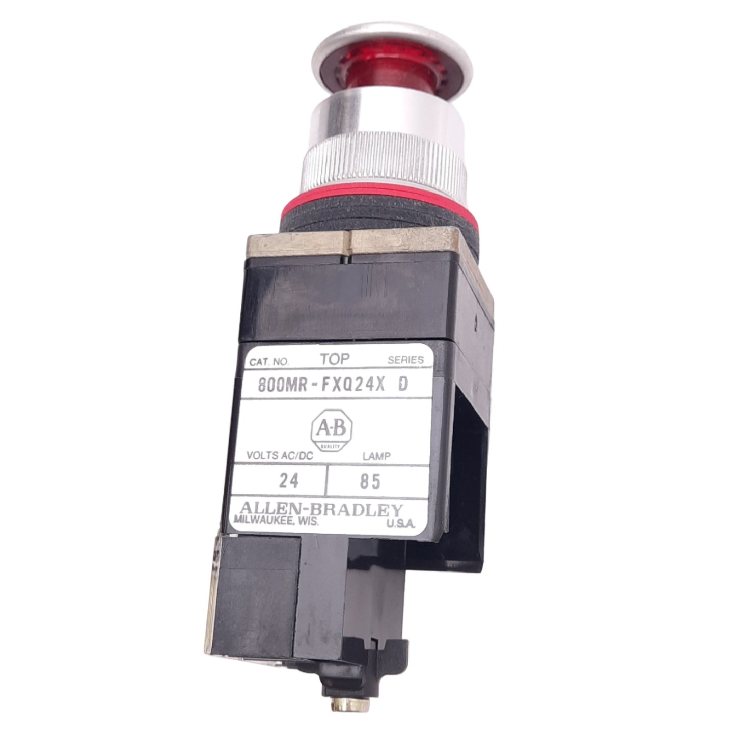New Allen Bradley 800MR-FXQ24RA Illuminated Push/Pull E-Stop Button, ø22mm, 1NO 1NC