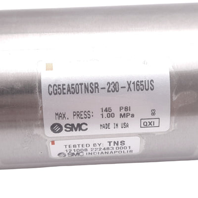 New SMC CG5EA50TNSR-230-X165US Pneumatic Cylinder, ø50mm Bore, 230mm Stroke, 1/4 NPT