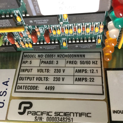 Used Powertec C0051.N2CH000NNNN Genesis 1000 Brushless DC Motor Drive 5HP 230VAC 3PH