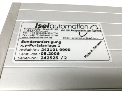 Used ISEL LES-1 Linear Ballscrew Actuator Positioner 250mm Stroke, 5mm Lead *No Motor
