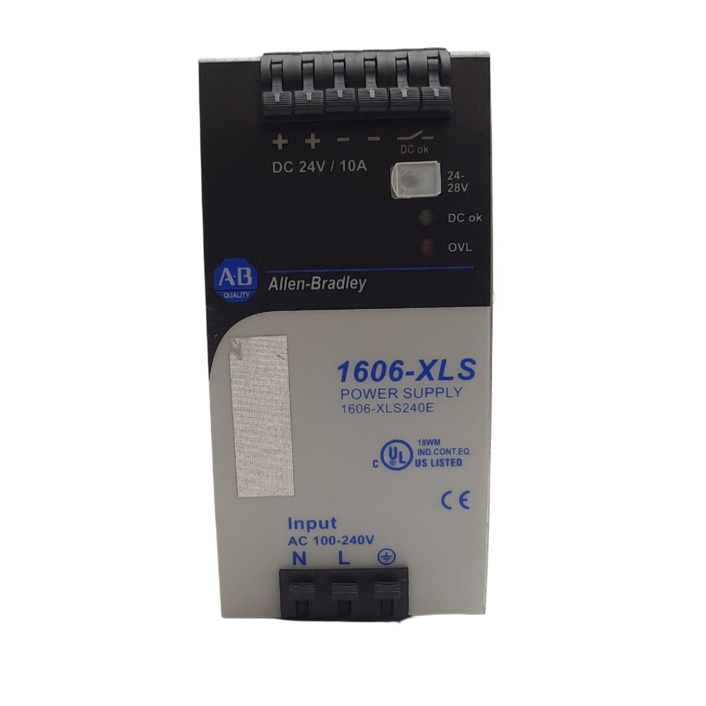 Used Allen-Bradley 1606-XLS240E Power Supply, 24-28VDC Output Voltage, 10A-9A Output