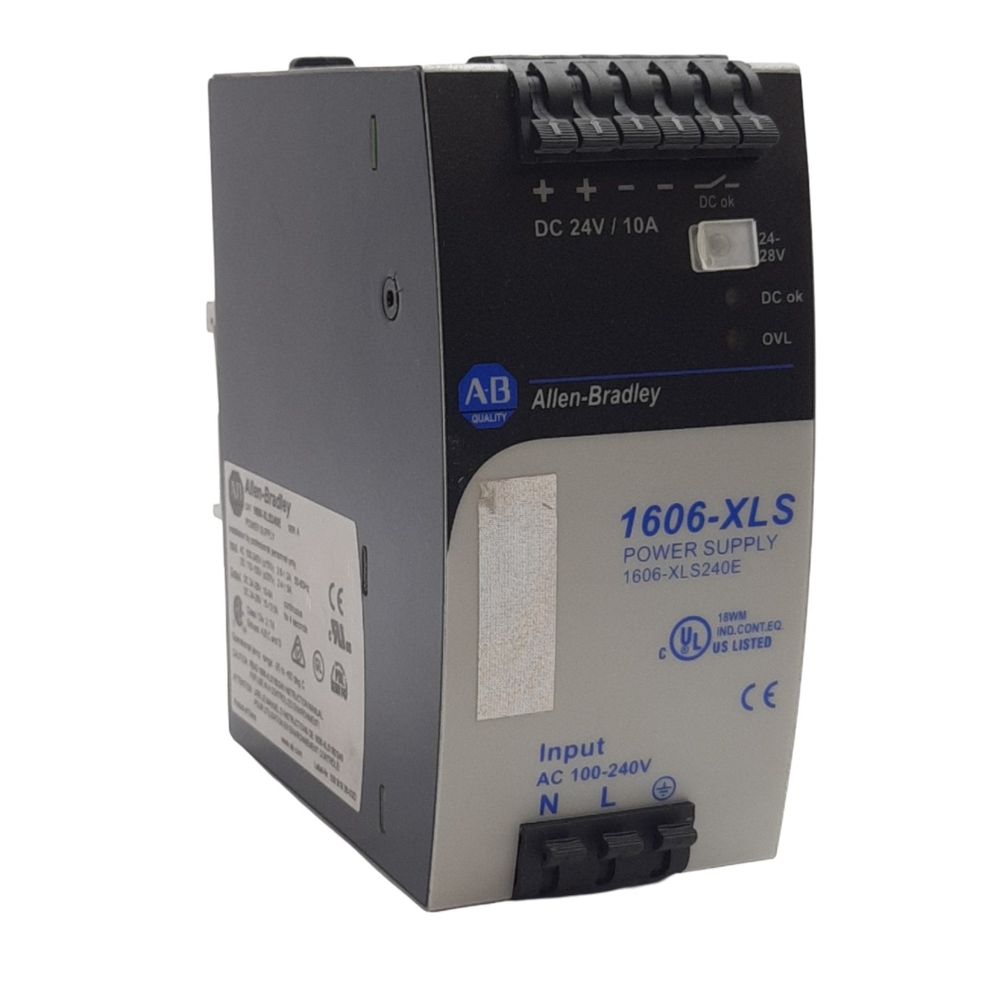 Used Allen-Bradley 1606-XLS240E Power Supply, 24-28VDC Output Voltage, 10A-9A Output