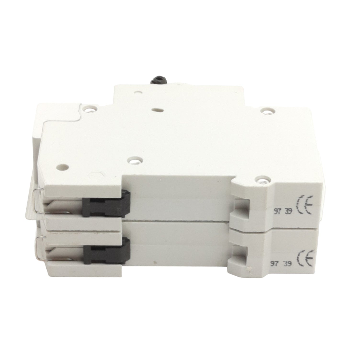 Used Lot of 2 AEG Elfa E82S C16 Circuit Breaker, 2-Poles, 16A, 277/480VAC, DIN Rail