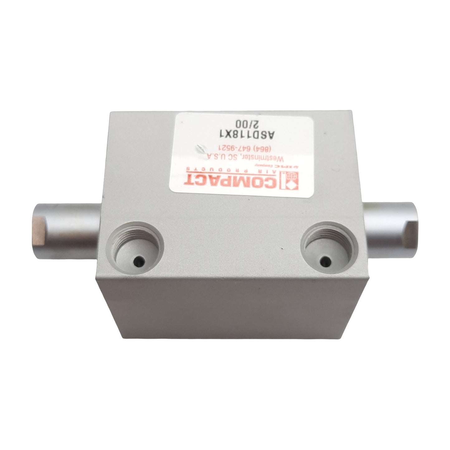 New Compact ASD118X1 Pneumatic Cylinder ø1-1/8in Bore, 1in Stroke, 1/8in NPT, 250psi