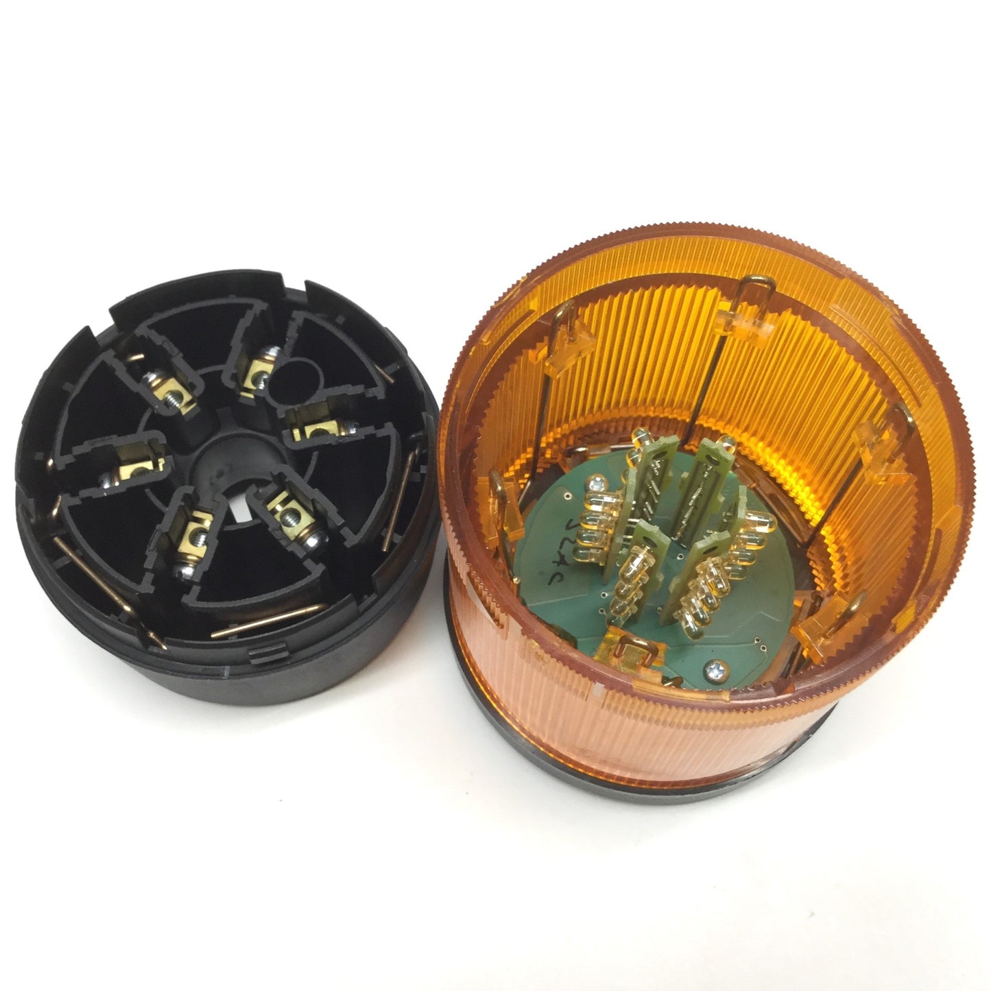 Used Werma 604.340.55 KombiSIGN Signal Tower LED Stacklight, Amber Lens w/Base, 24VDC
