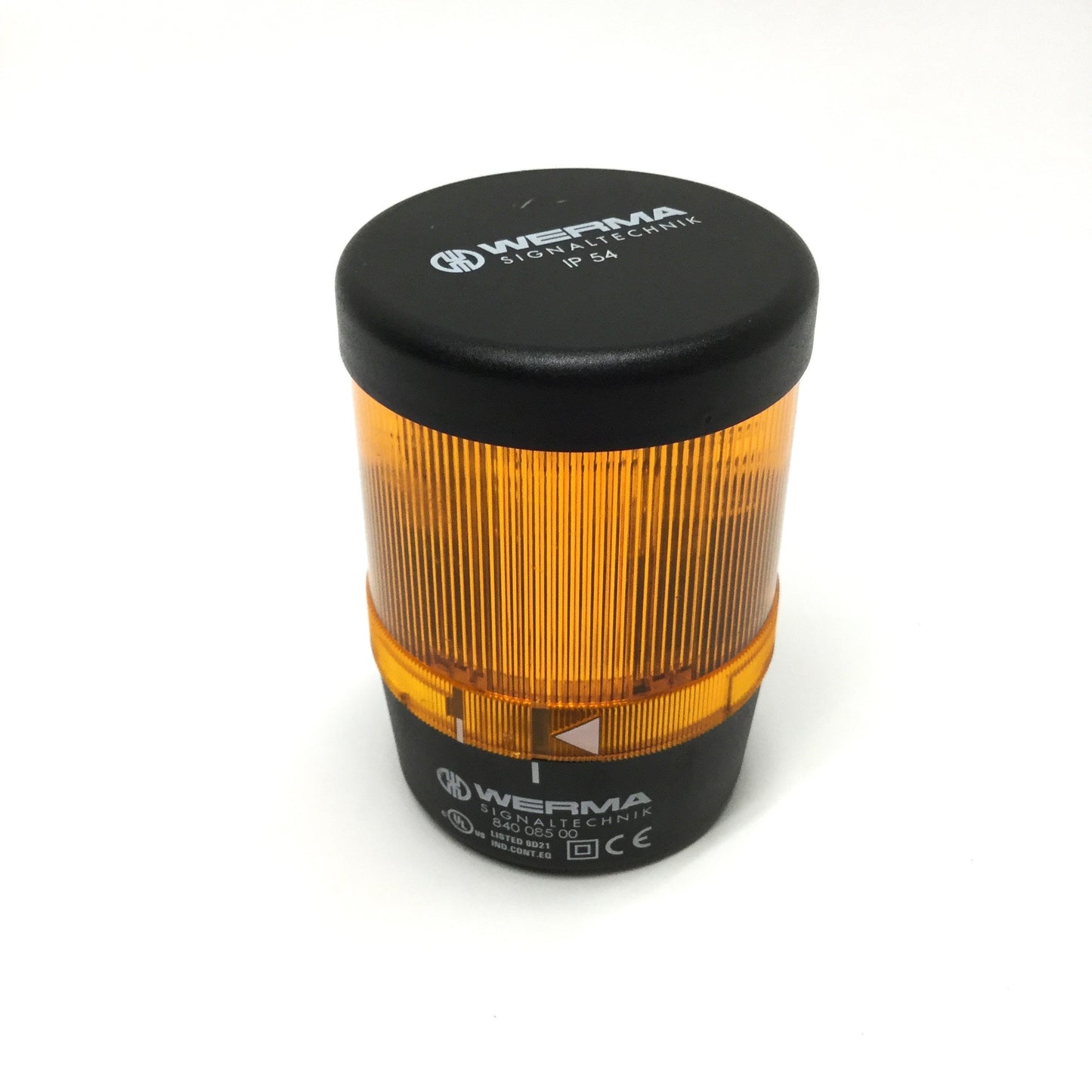 Used Werma 604.340.55 KombiSIGN Signal Tower LED Stacklight, Amber Lens w/Base, 24VDC