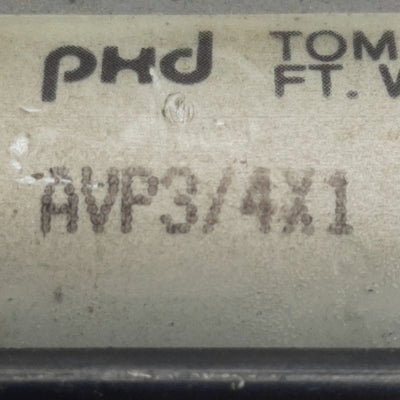 Used PHD AVP3/4X1 Pneumatic Cylinder, ø3/4in Bore, 1in Stroke, 1/8in NPT, 150psi