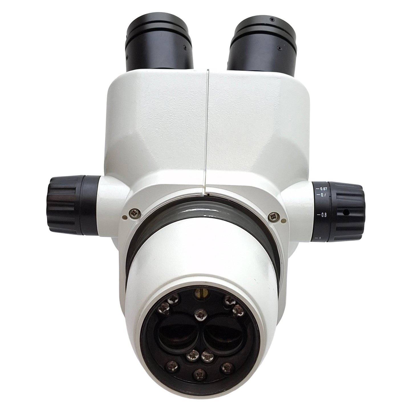 Used Scienscope SSZ-2 Stereo Zoom Binocular Microscope Head, 0.67x-4.5x, 100mm WD