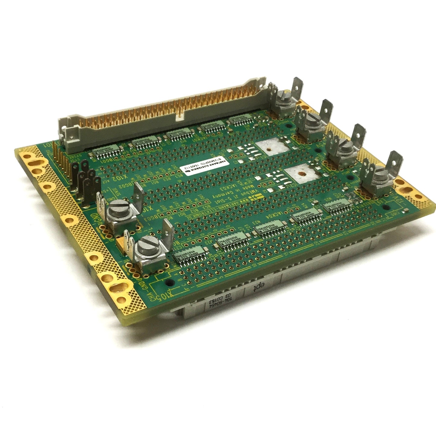 Used Hartmann B129405P7D VMEbus J1 5-Slot Backplane 3U, Auto Daisy Chain/Connectors