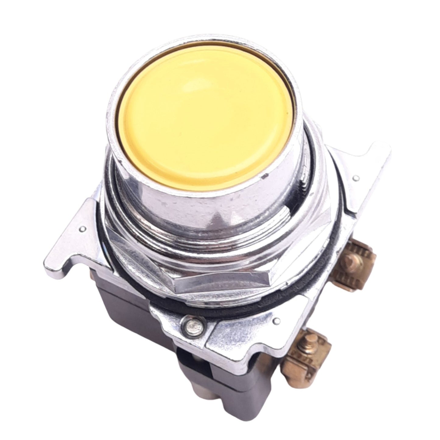 Used Eaton 10250T104-1 Yellow Pushbutton Switch, ø30.5mm, 1NO 1NC, 600VAC 10A Max